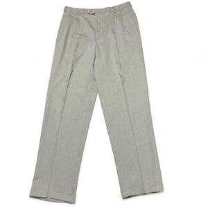 Zanella Pants Mens 34x34 Tan Wool Jesse Made In Italy Cuffs Pleated Quiet Luxury